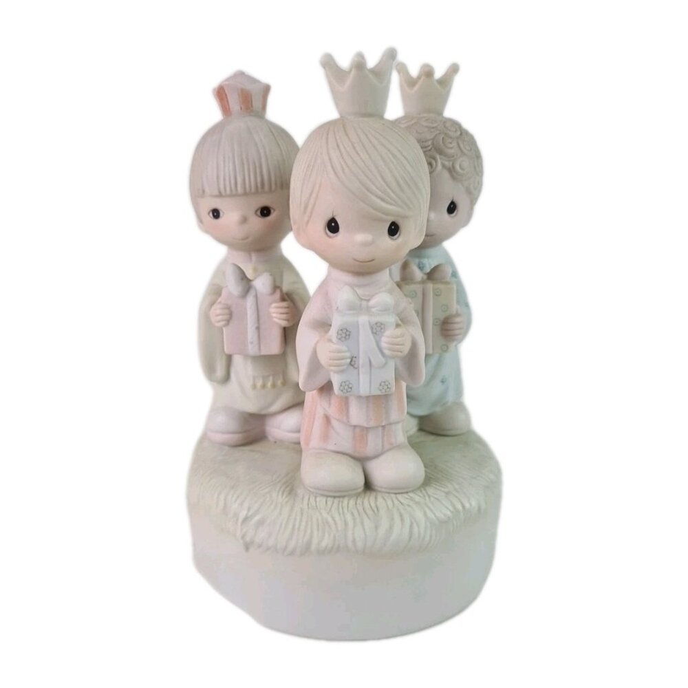Precious Moments E-0520 Wee Three Kings Musical Box Figurine Nativity Vintage